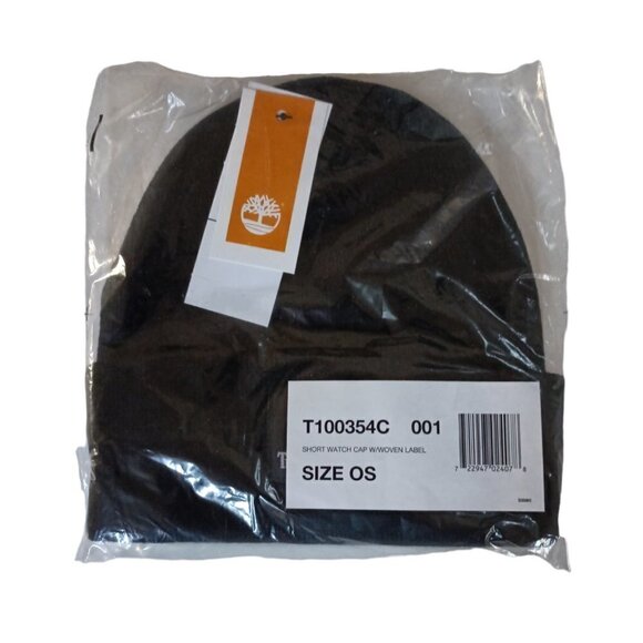 TIMBERLAND Black Watchcap Cuffed Beanie Unisex - Picture 2 of 2